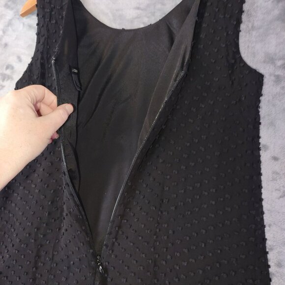 J Crew Women Black Eyelet Sleeveless Dress Size00 Mini Classic Textured Capsule - Picture 5 of 10
